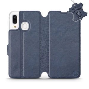 Phone Case Samsung Galaxy A40 - Design Blue Leather