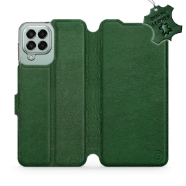 Etui ze skóry naturalnej do Samsung Galaxy M33 5G - wzór Green Leather