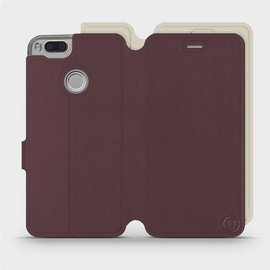 Etui Soft Touch do Xiaomi Mi A1 - wzór Matowy burgund z platyną