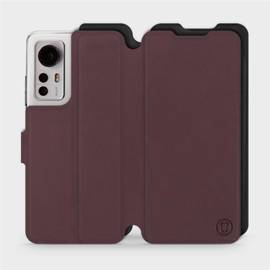 Etui Soft Touch do Xiaomi 12 - wzór Matowy burgund z czernią