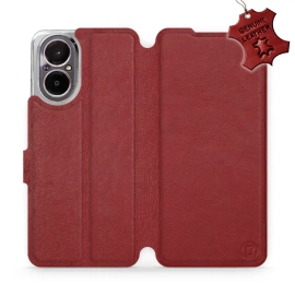 Phone Case Realme C67 4G - Design Dark Red Leather