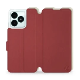 Etui Soft Touch do Realme C51 - wzór Zachodząca czerwień z platyną