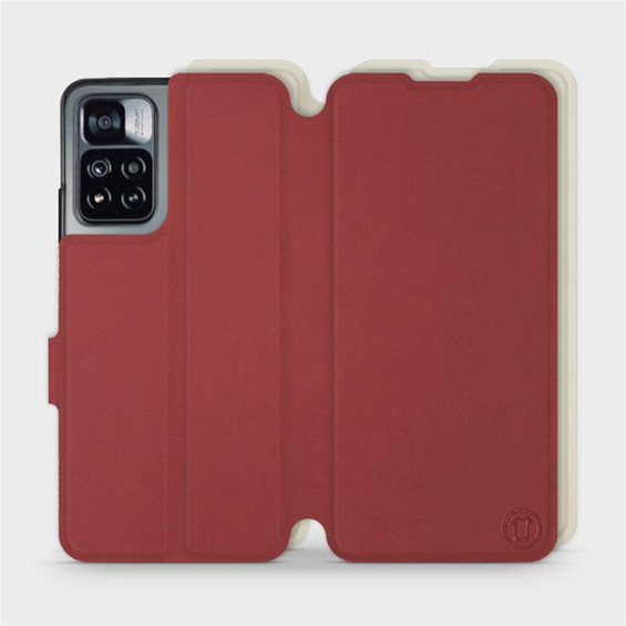 Phone Case Xiaomi Redmi Note 11 Pro - Design Dark Red with Platinum