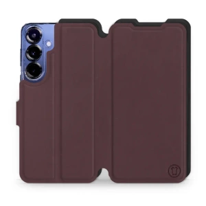 Etui Soft Touch do Samsung Galaxy S25 Plus - wzór Matowy burgund z czernią