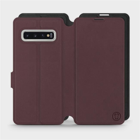 Phone Case Samsung Galaxy S10 - Design Burgundy with Black