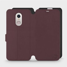 Etui Soft Touch do Xiaomi Redmi 5 Plus - wzór Matowy burgund z czernią
