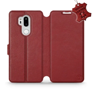 Phone Case LG G7 ThinQ - Design Dark Red Leather