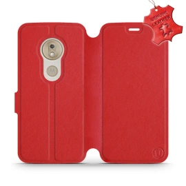 Phone Case Motorola Moto G7 Play - Design Red Leather