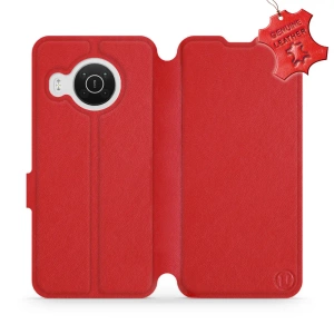 Etui ze skóry naturalnej do Nokia X20 - wzór Red Leather