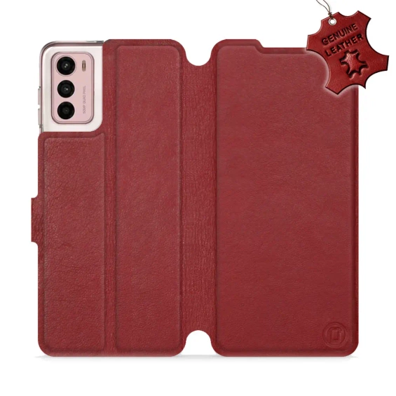 Phone Case Motorola Moto G42 - Design Dark Red Leather
