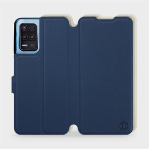 Hülle für Realme 8 5G - Farbe Marineblau mit Platin