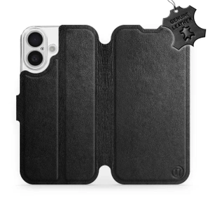 Phone Case Apple iPhone 16 - Design Black Leather