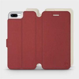 Phone Case Apple iPhone 7 Plus - Design Dark Red with Platinum