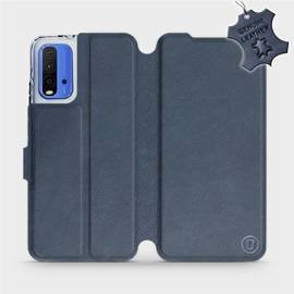 Etui ze skóry naturalnej do Xiaomi Redmi 9T - wzór Blue Leather