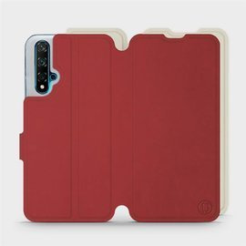 Phone Case Huawei Nova 5T - Design Dark Red with Platinum