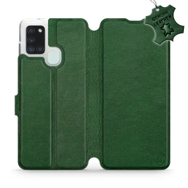 Phone Case Samsung Galaxy A21S - Design Green Leather