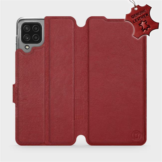 Phone Case Samsung Galaxy M32 4G - Design Dark Red Leather