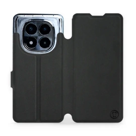 Etui Soft Touch do Xiaomi POCO X7 - wzór Satynowa czerń z platyną