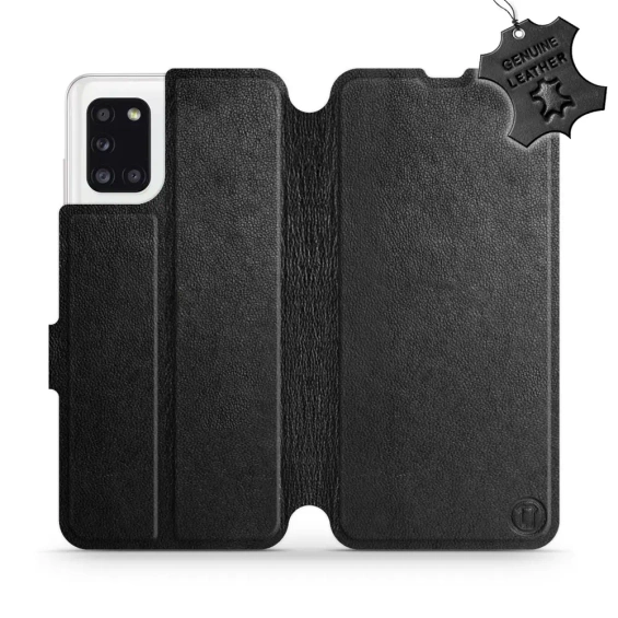 Phone Case Samsung Galaxy A31 - Design Black Leather
