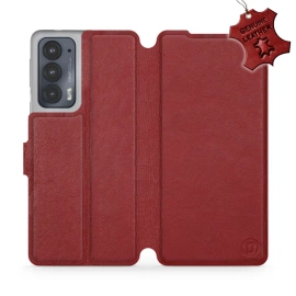 Phone Case Motorola Edge 20 - Design Dark Red Leather