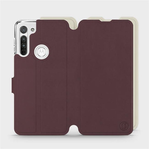 Etui Soft Touch do Motorola Moto G8 - wzór Matowy burgund z platyną