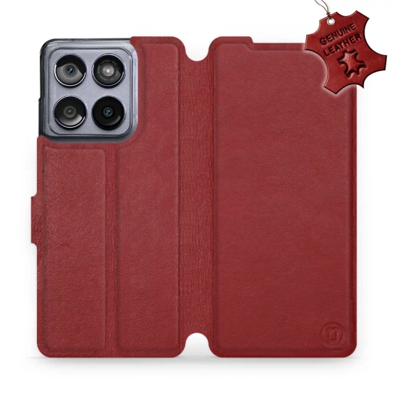 Phone Case Motorola Edge 60 Fusion - Design Dark Red Leather