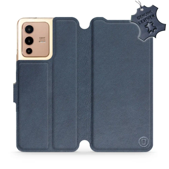 Phone Case Vivo V23 5G - Design Blue Leather