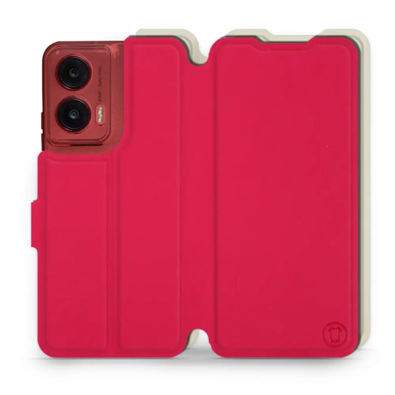 Etui Soft Touch do Motorola Moto G35 5G - wzór Żywa czerwień z platyną