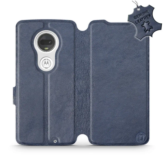 Phone Case Motorola Moto G7 Plus - Design Blue Leather