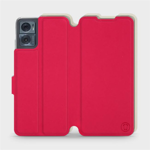 Hülle für Motorola Moto E22i - Farbe Rot mit Platin