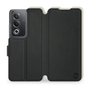 Etui Soft Touch do OPPO A80 5G - wzór Satynowa czerń z platyną