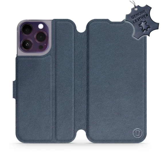 Phone Case Apple iPhone 14 Pro Max - Design Blue Leather