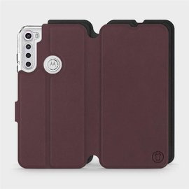 Phone Case Motorola One Fusion Plus - Design Burgundy with Black