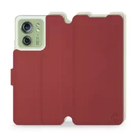 Phone Case Motorola Edge 40 - Design Dark Red with Platinum