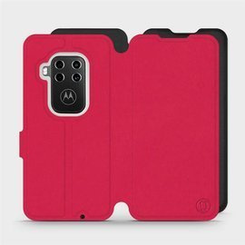 Hülle für Motorola One Zoom - Farbe Rot mit Schwarz