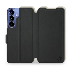 Etui Soft Touch do Samsung Galaxy S25 Plus - wzór Satynowa czerń z platyną