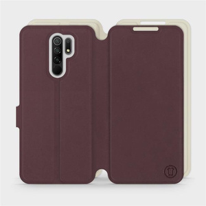 Etui Soft Touch do Xiaomi Redmi 9 - wzór Matowy burgund z platyną