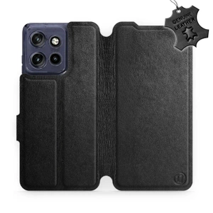 Phone Case Motorola Edge 50 Neo - Design Black Leather