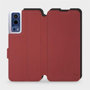 Phone Case Vivo Y72 5G - Design Dark Red with Black