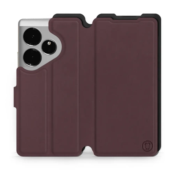 Hülle für Realme GT 6 - Farbe Burgund mit Schwarz