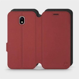 Hülle für Samsung Galaxy J7 2017 - Farbe Dunkelrot mit Schwarz
