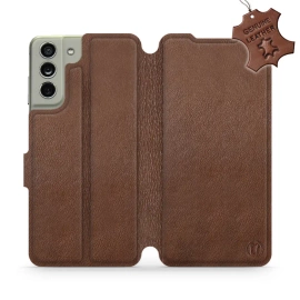 Phone Case Samsung Galaxy S21 FE - Design Brown Leather