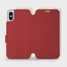 Phone Case Apple iPhone XS - Design Dark Red with Platinum