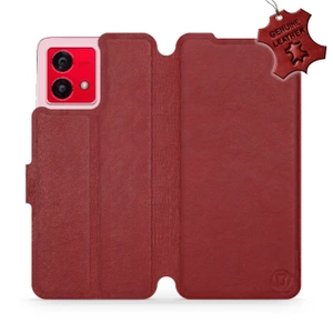 Phone Case Motorola Moto G84 - Design Dark Red Leather