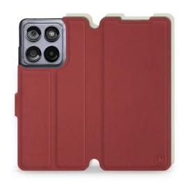 Phone Case Motorola Edge 60 Fusion - Design Dark Red with Platinum