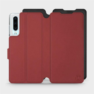 Phone Case Huawei P30 - Design Dark Red with Black