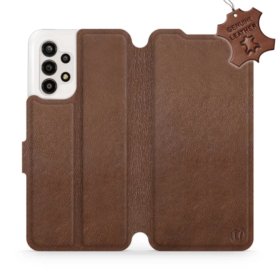 Phone Case Samsung Galaxy A13 4G - Design Brown Leather