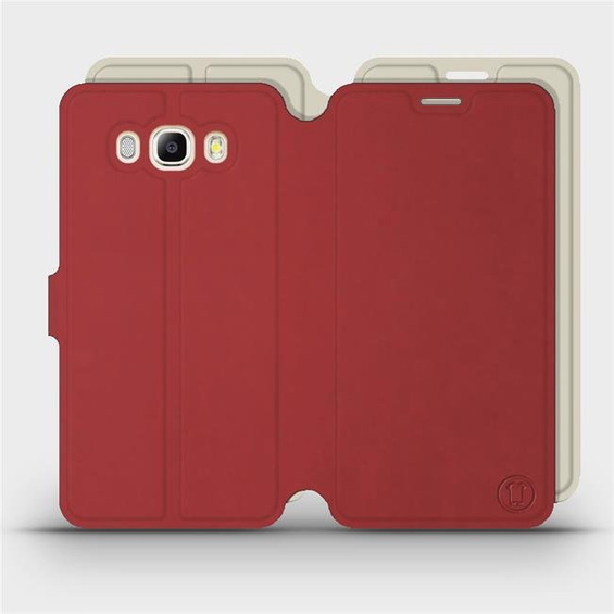 Phone Case Samsung Galaxy J7 2016 - Design Dark Red with Platinum