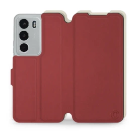 Hülle für Realme C71 - Farbe Dunkelrot mit Platin