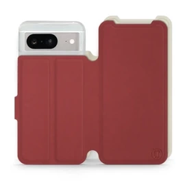 Phone Case Google Pixel 8 - Design Dark Red with Platinum